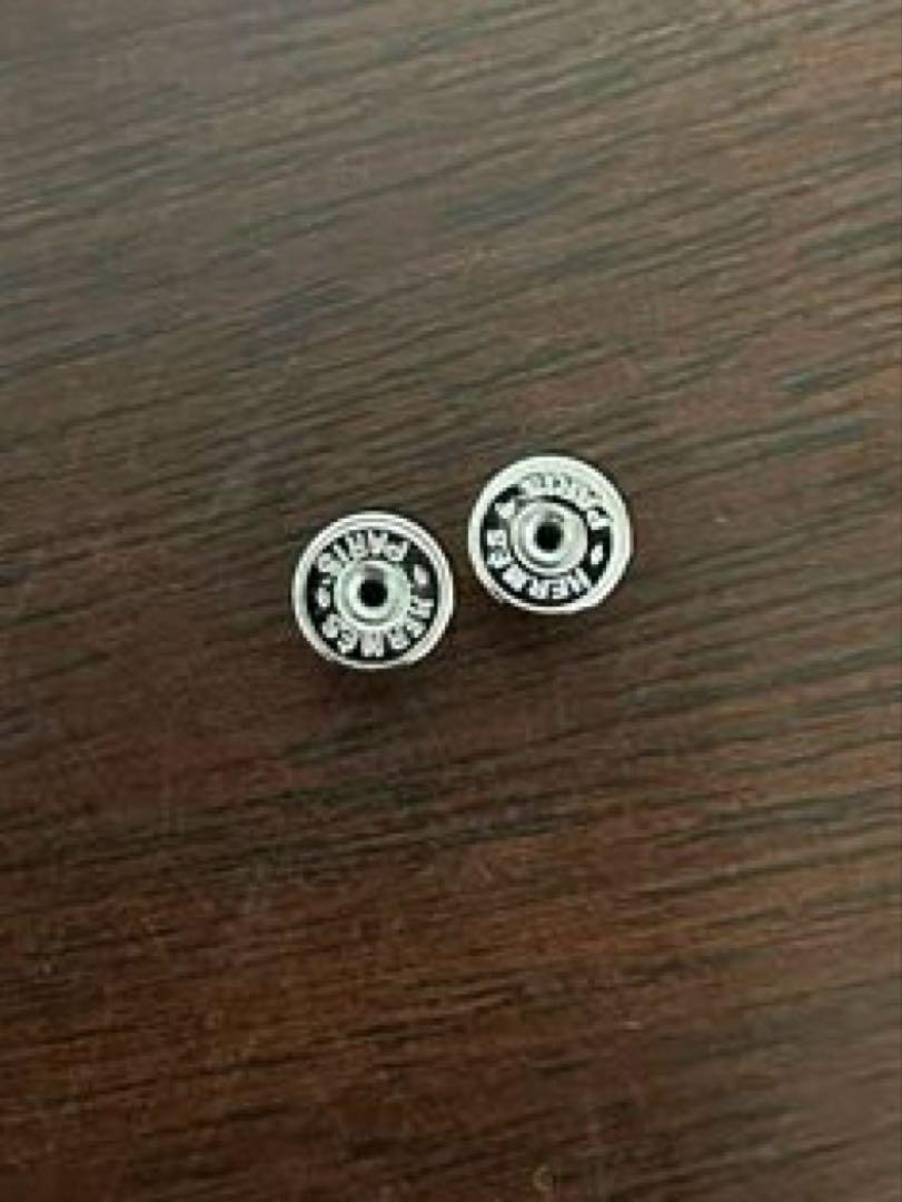 HERMES ポップH ピアス　ブルー×シルバー