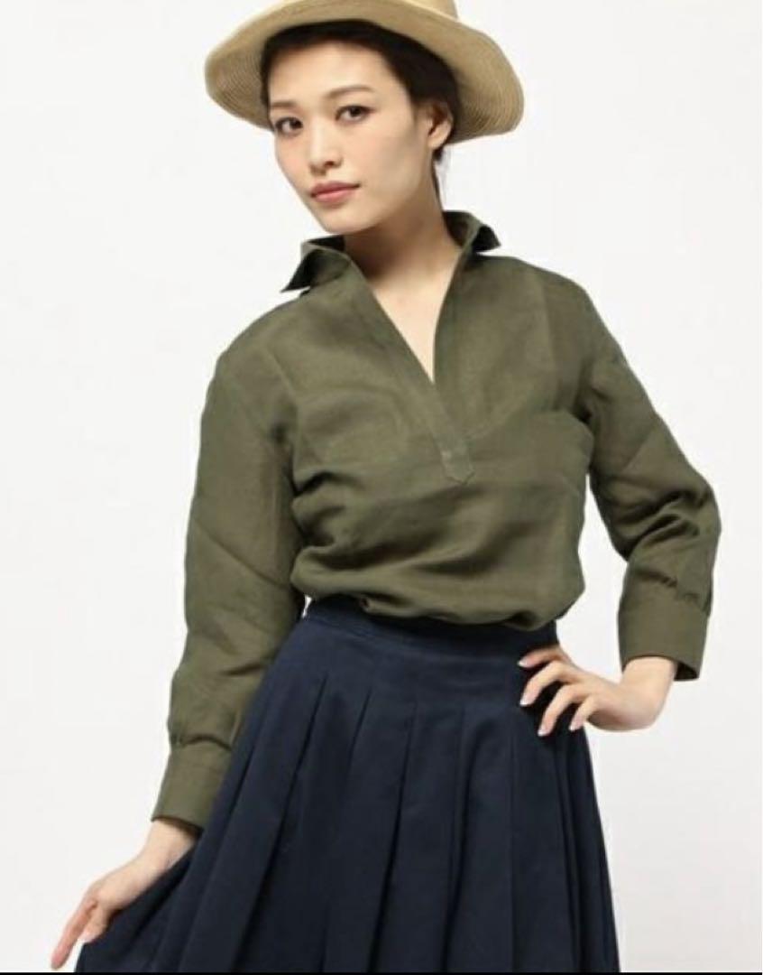 ORIAN - IENA ORIAN オリアン　リネンスキッパーシャツ　カーキ IENA ORIAN オリアン リネンスキッパーシャツ カーキ