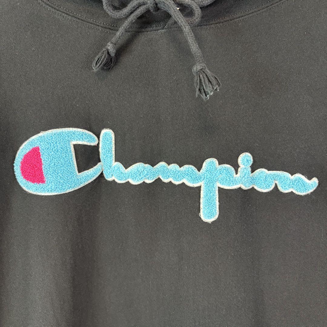 レア Champion 裏起毛 リバースウィーブ フーディ プルオーバー 目あり