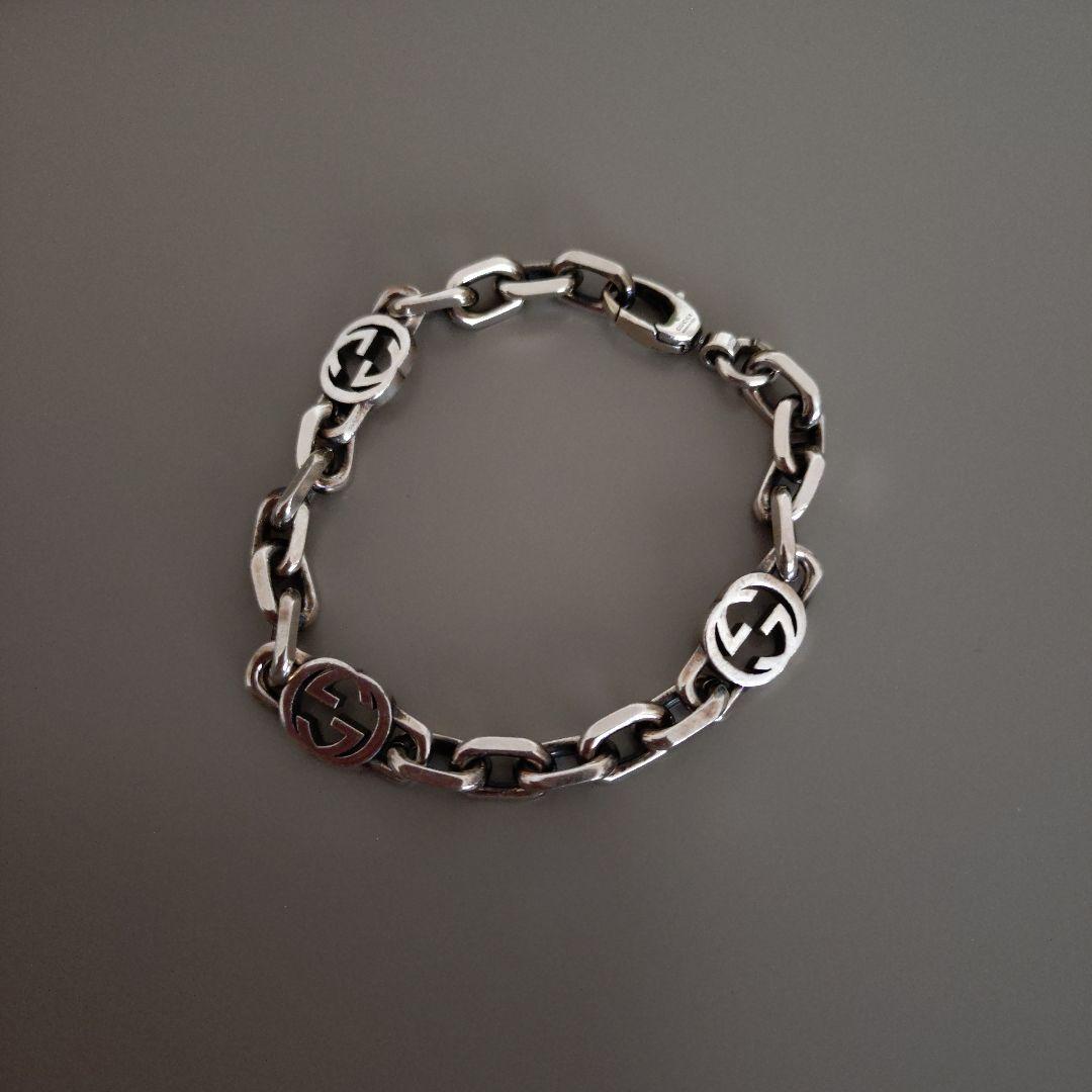 GUCCI グッチ チェーンブレスレット Gロゴ 925 シルバー メンズ