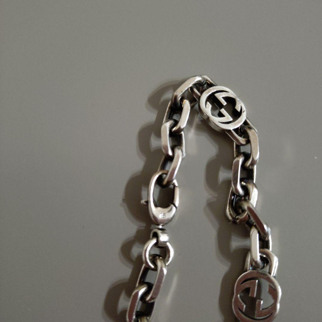 GUCCI シルバー ロゴチェーンブレスレット　サイズ16cm