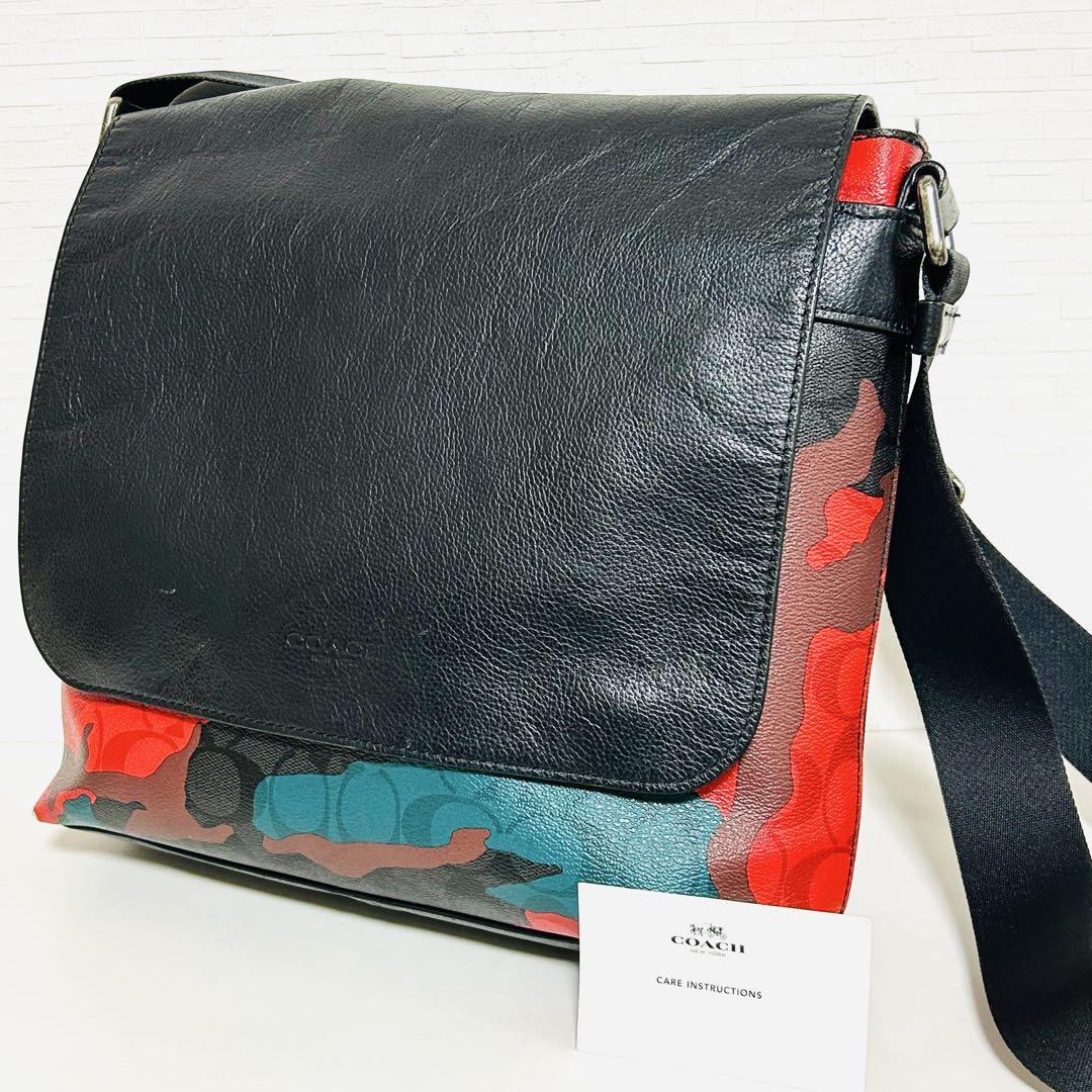 COACH ショルダーバッグ カモフラ シグネチャー マルチカラー PVCバッグ