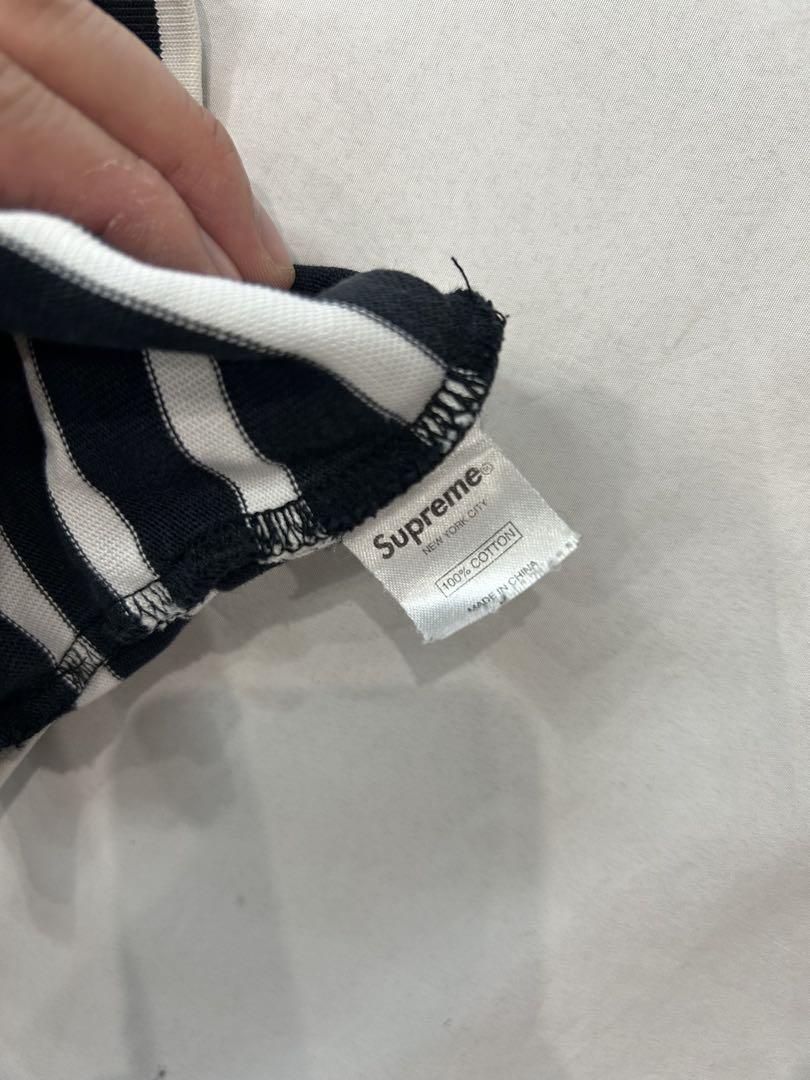 $ Supreme ボーダー 長袖クルーネックカットソー