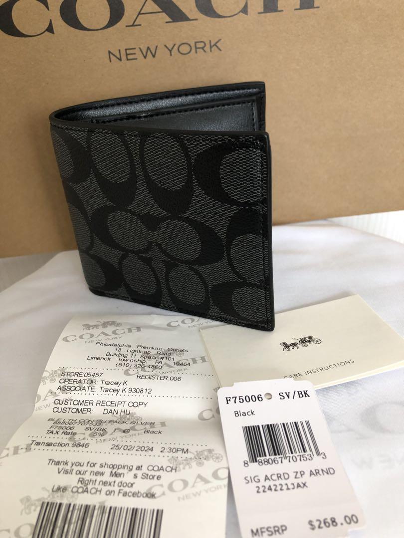コーチ　メンズ　折財布　小銭入れあり　ブラック系　新品　未使用　即発送