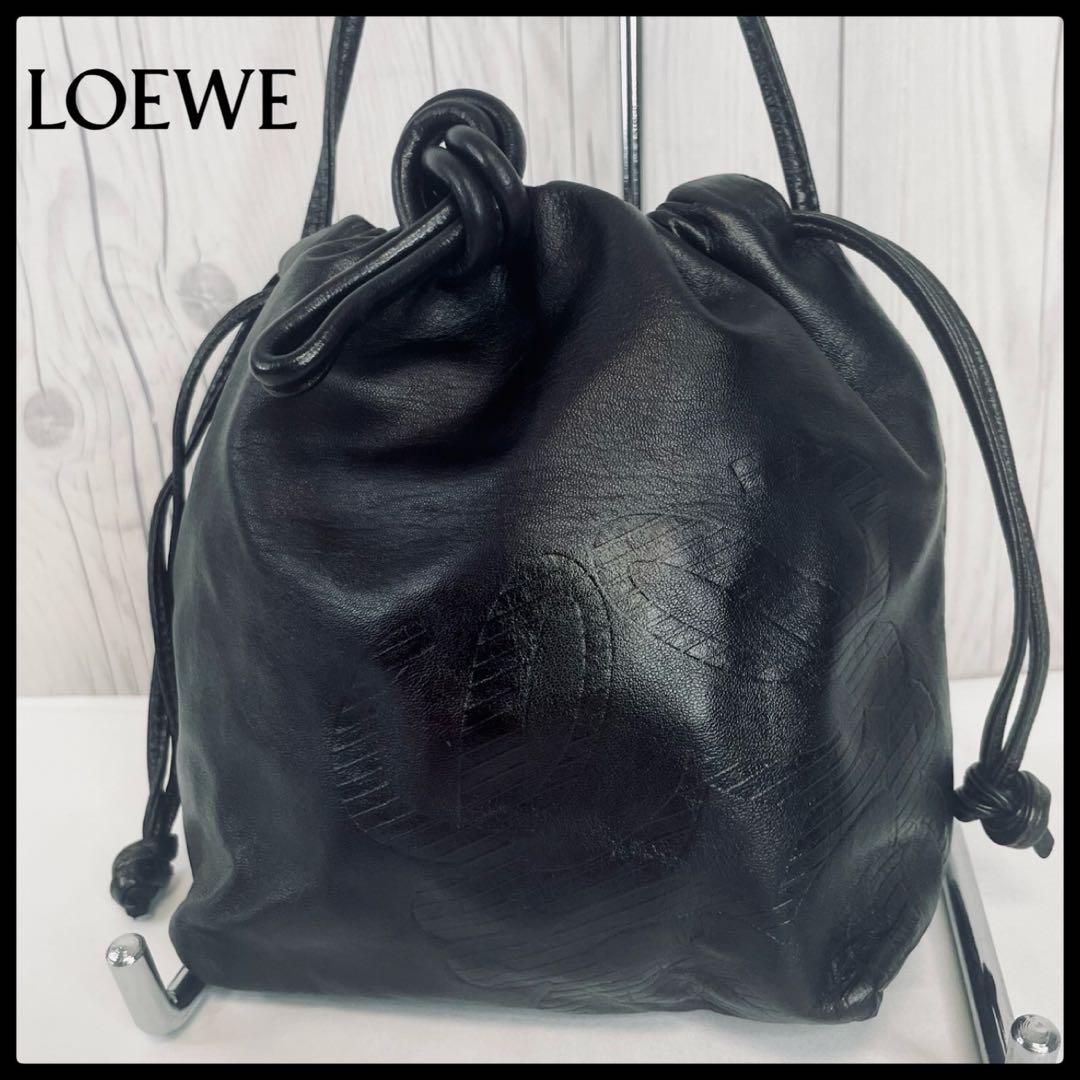 ◆ 美品 ◆ ロエベ LOEWE ショルダーバッグ レザー アナグラム ブラック