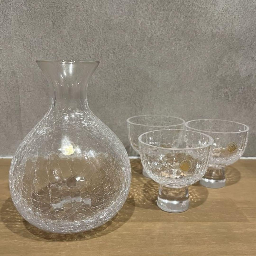 たち吉 雪あかり 酒器セット 冷酒 おしゃれクラフトガラス 新品