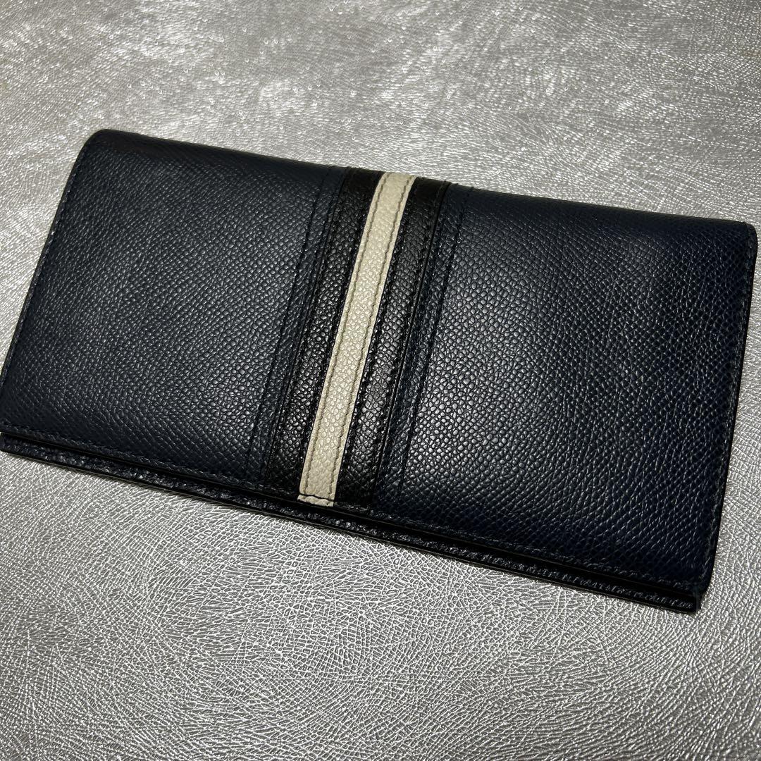 BALLY ネイビー レザー 長財布
