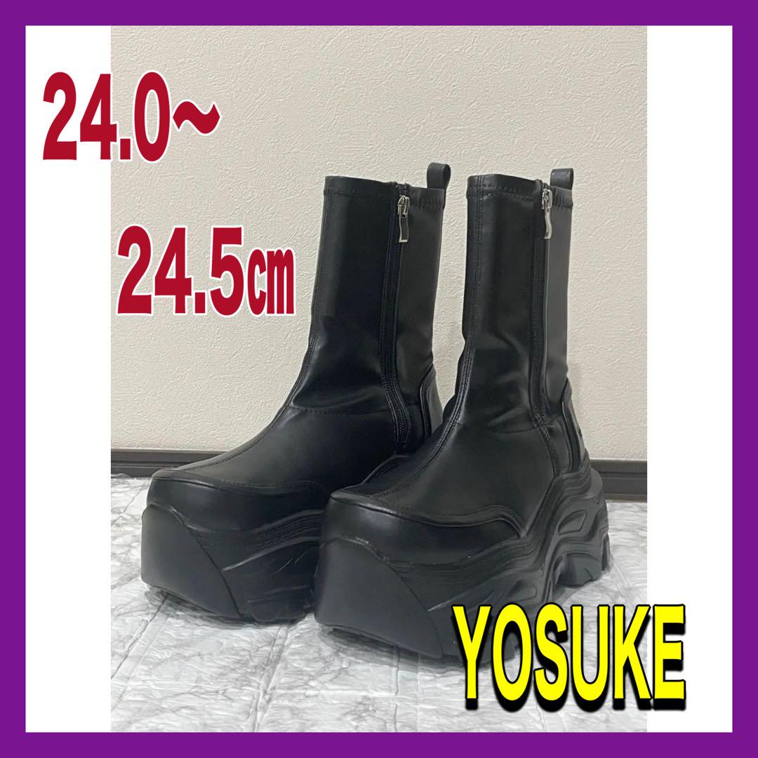 ファッションブーツ L 黒 レディース ヨースケ 24.0-24.5㎝