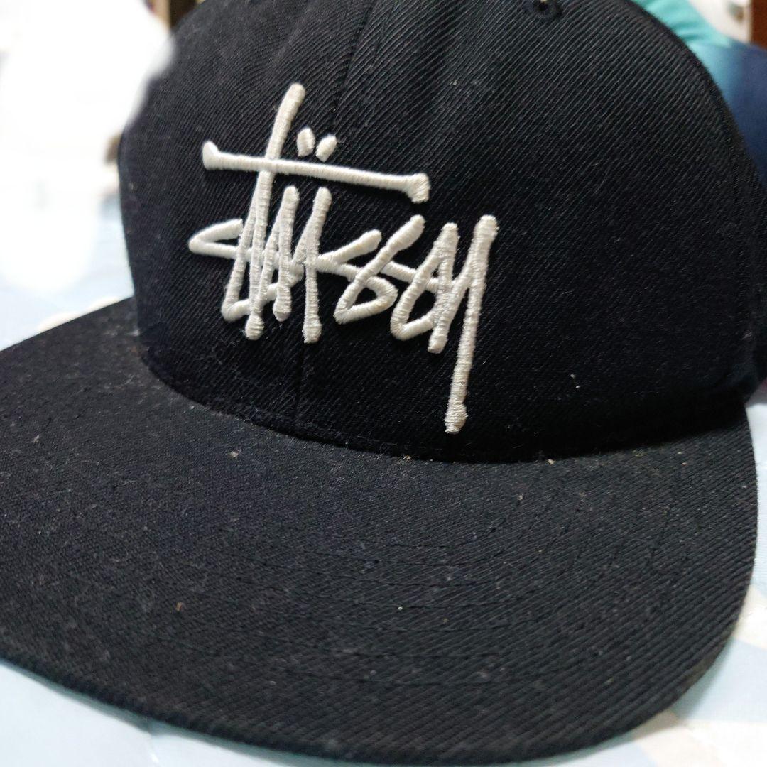STUSSY ステューシー ロゴ 刺繍 ベースボール キャップ ブラック