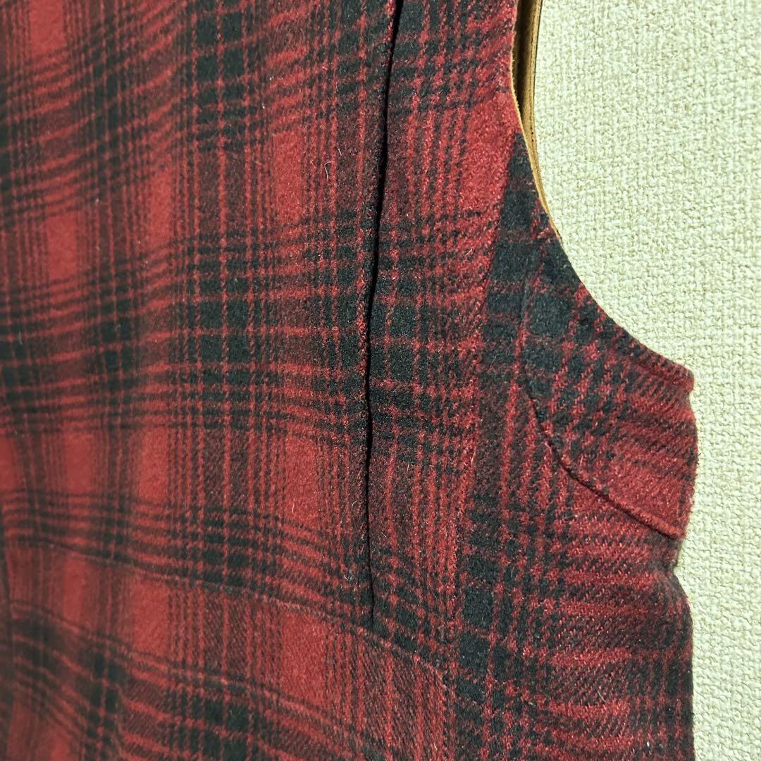 ア*キ様 90s OLD GAP ウール レザー ハンティング ベスト デカタグ