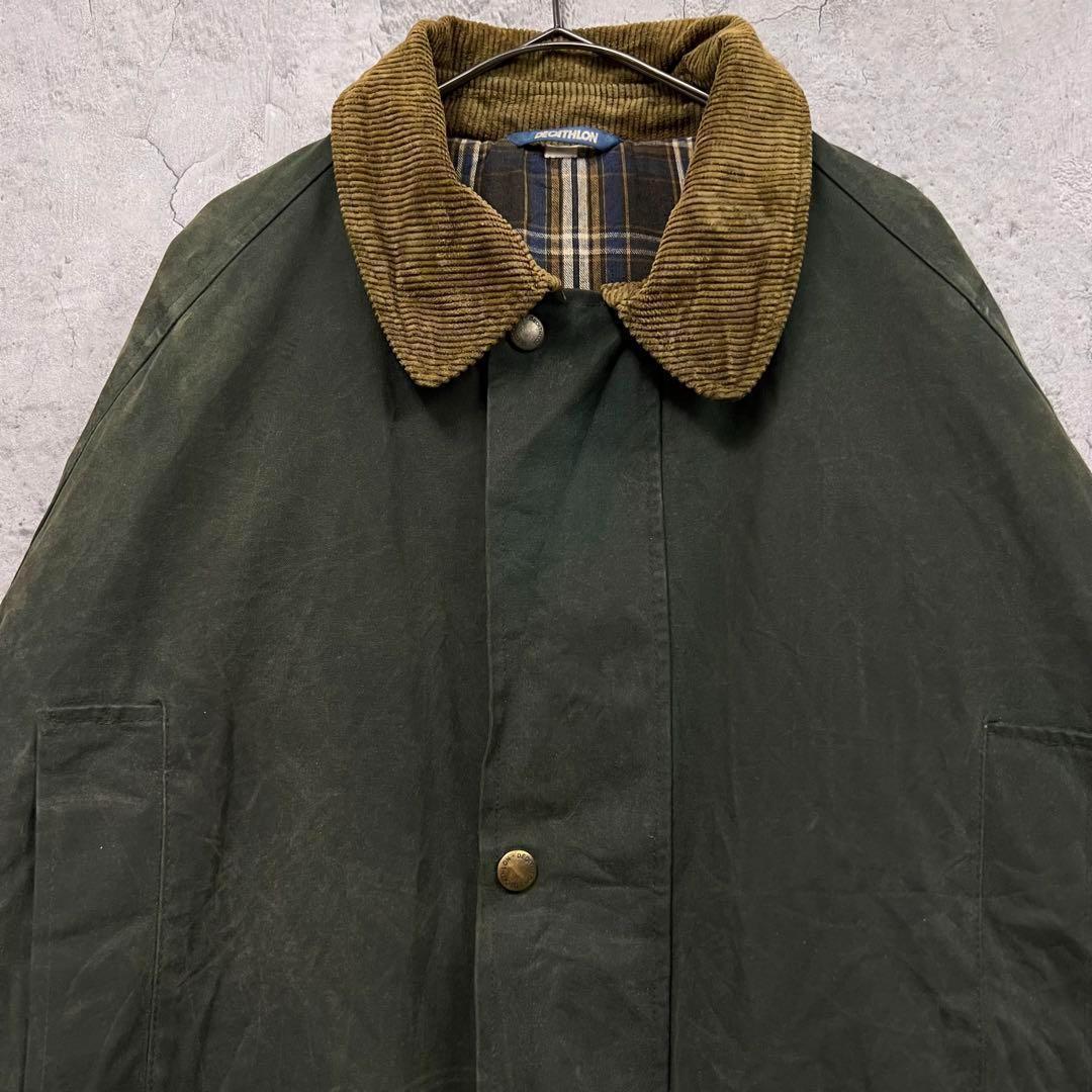 ☆ヨーロッパ古着☆ヴィンテージ【オイルドジャケット グリーン】メンズ2XL ☆ヨーロッパ古着☆ヴィンテージ【オイルドジャケット グリーン】メンズ2XL