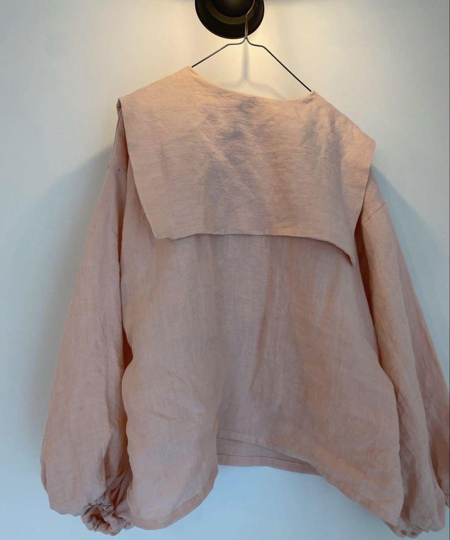 ito fukuoka square collar linen topsピンク - メルカリ
