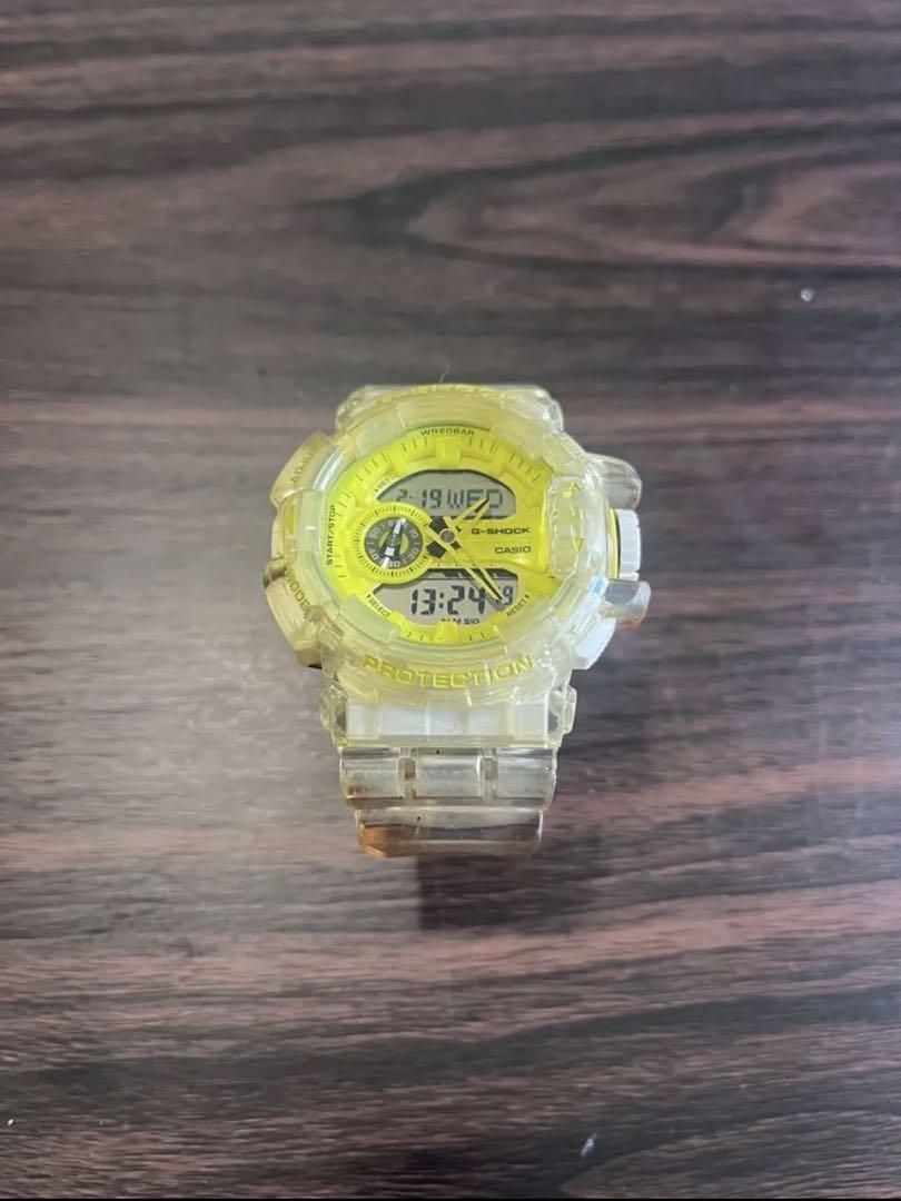 G-SHOCK GA-400SK-1A9JF スケルトン腕時計 イエロー×クリア