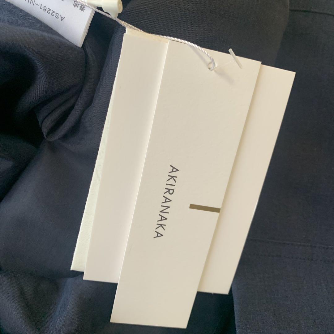 新品タグ付き AKIRANAKAリネン混 セレーナギャザースリーブドレス S