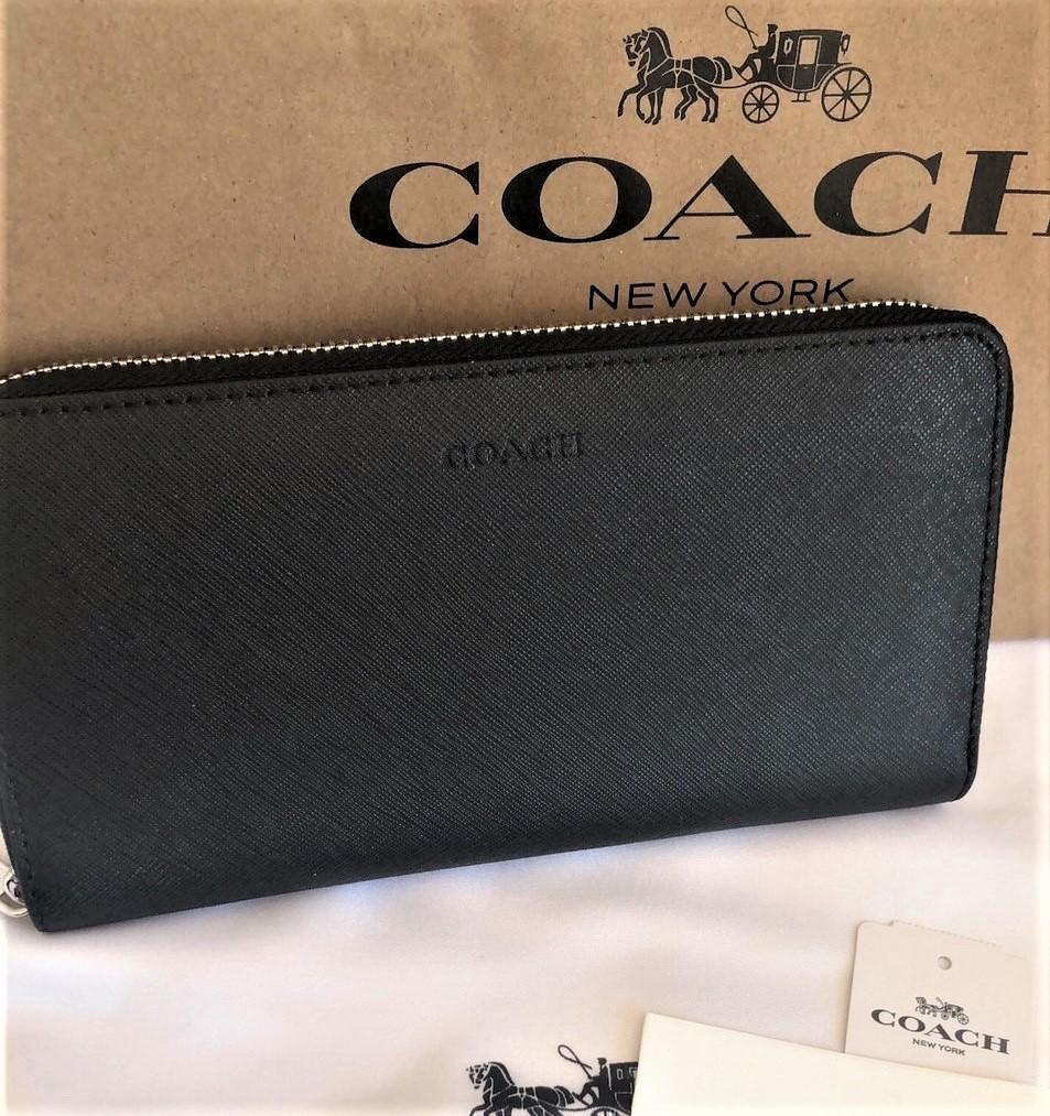 COACH コーチ 新品 ブラック 長財布 メンズ レディース 財布 黒 48T awardsandwinners.com