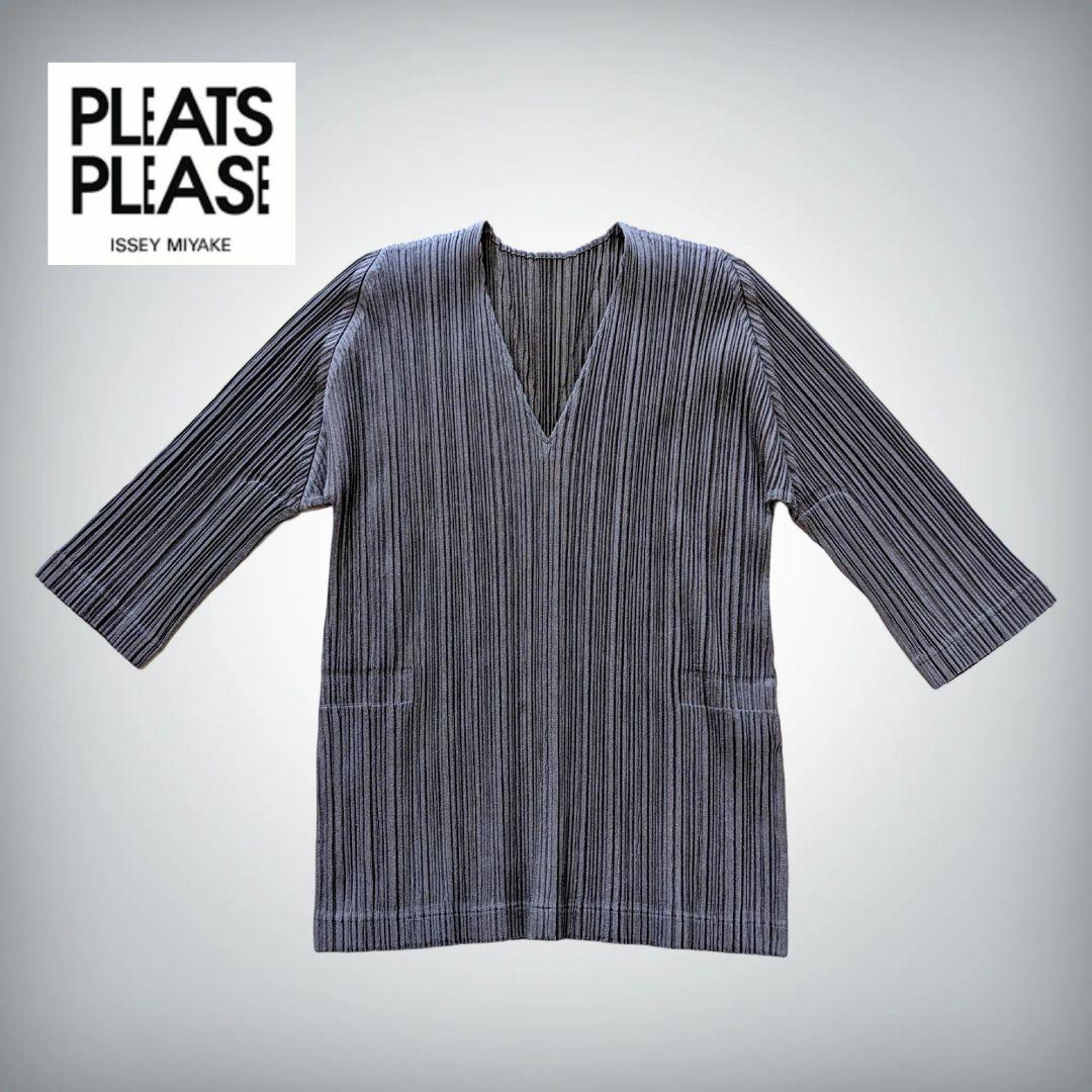 【NEW限定品】 PLEATS PLEASE】イッセイミヤケ ブラウン 3 カットソー 七分袖 トップス