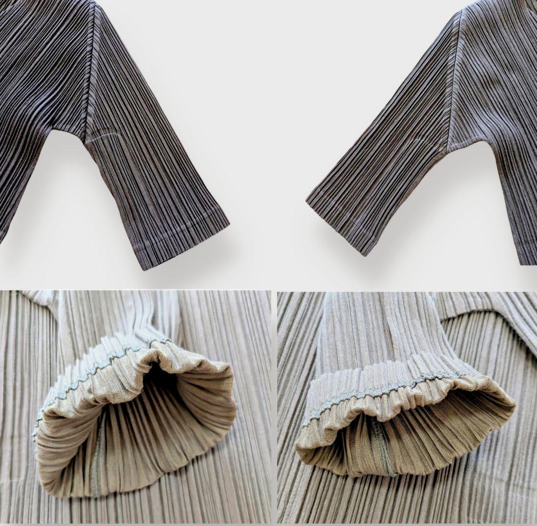 PLEATS PLEASE】イッセイミヤケ 七分袖 カットソー 3 ブラウン