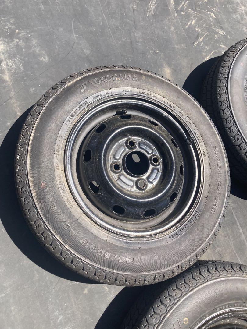 タイヤ・ホイール4本セット145/80r12　走行100km未満　2024年製