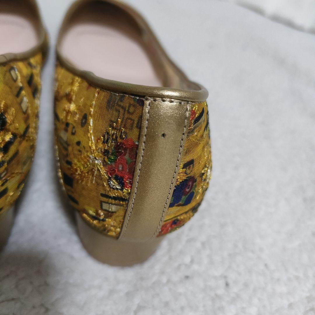 美品　ダイアナ　絵画シリーズ　クリムト　パンプス ローヒール ポインテッドトゥ
