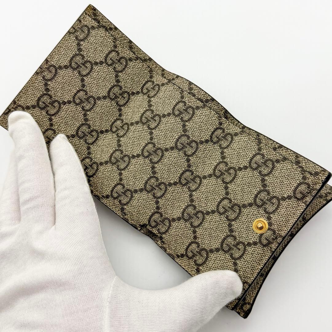 【未使用級美品】グッチ バレンシアガ コラボ 三つ折り財布 GGスプリーム 【未使用級美品】グッチ バレンシアガ コラボ 三つ折り財布 GGスプリーム