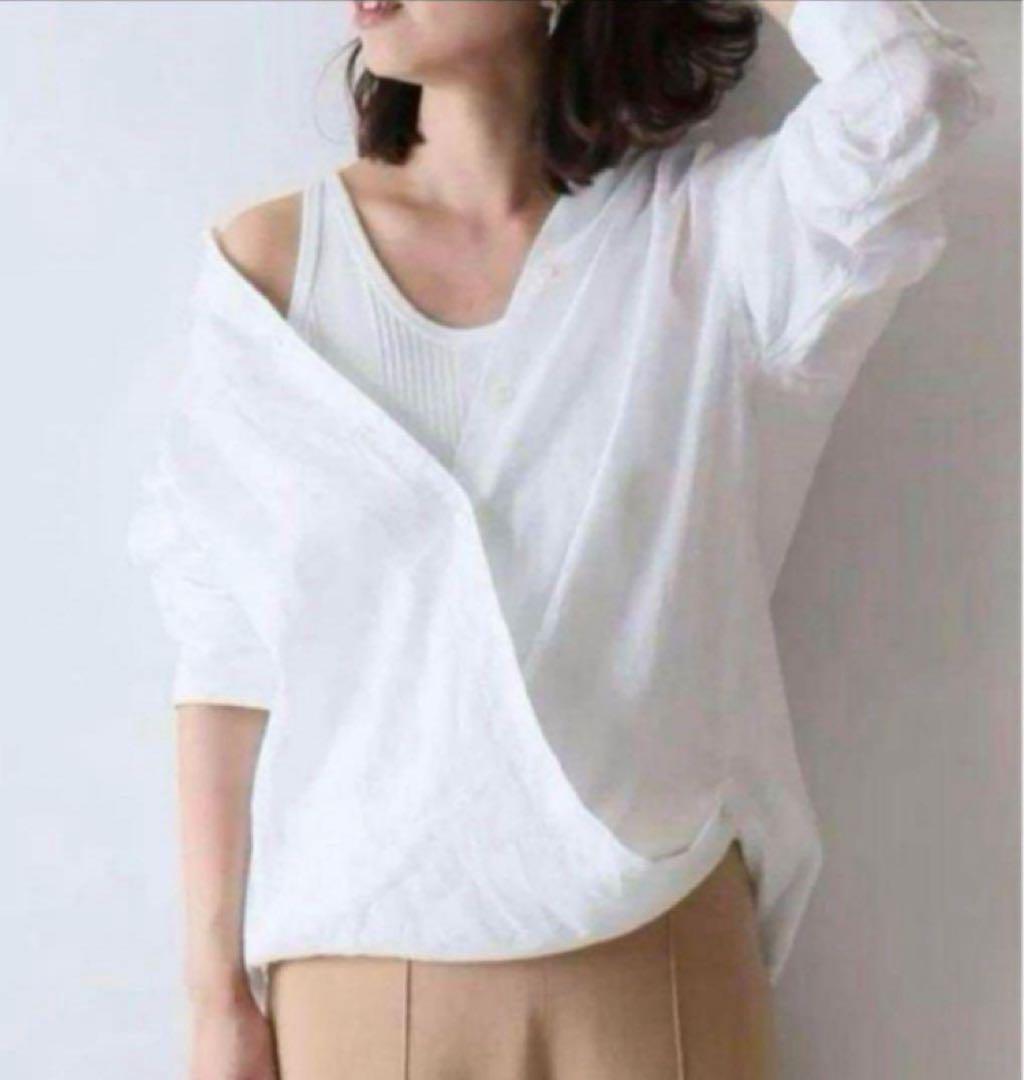 フレームワークFRAMeWORKFRENCH LINEN 2WAYシャツホワイト