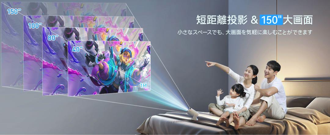 【週末限定価格】プロジェクター小型 【180°回転HiFiスピーカー内蔵】