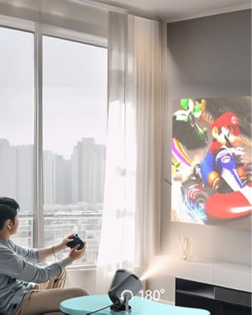 【週末限定価格】プロジェクター小型 【180°回転HiFiスピーカー内蔵】