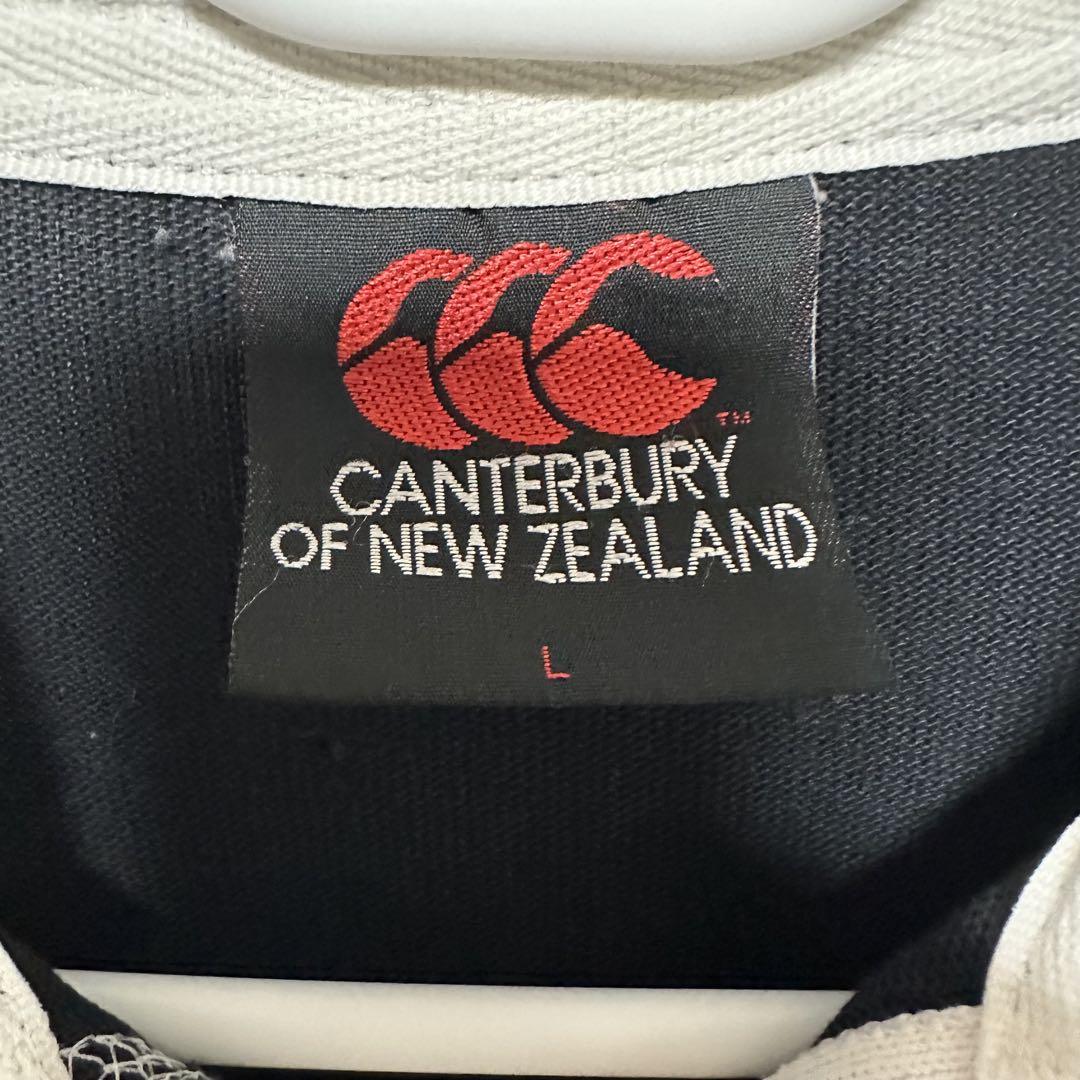 90s CANTERBURY ALL BLACKS ラガーシャツ 黒 白 刺繍 - メルカリ