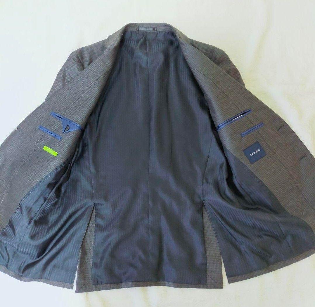 【極美品】タカキュー スリーピース スーツ セットアップ 千鳥格子 グレー M 美品】タカキュー スリーピース スーツ セットアップ 千鳥格子