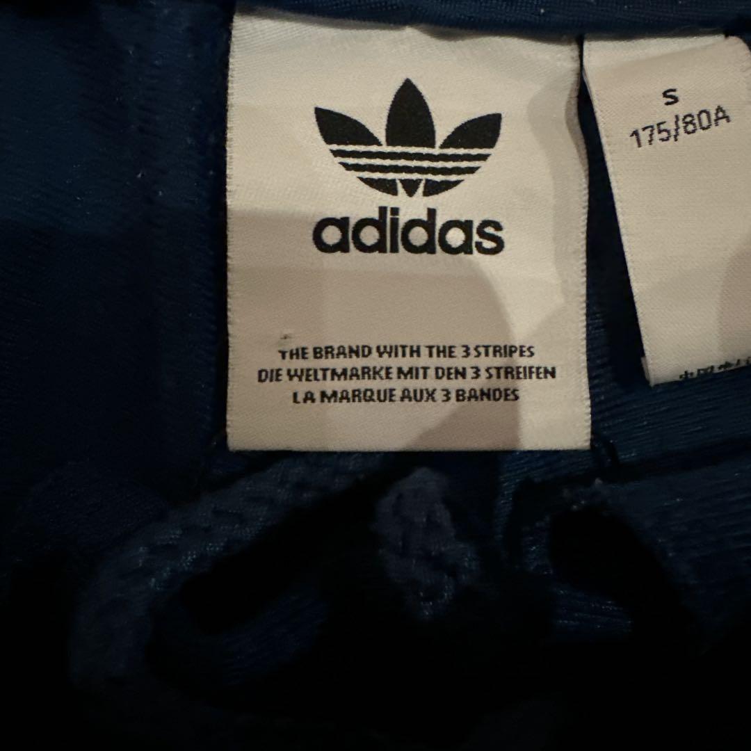 adidas アディダス アディブレイク スナップパンツ ジャージ 刺繍ロゴ 紺