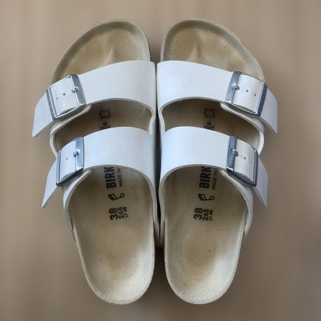 BIRKENSTOCK Arizona ホワイト 24.5cm (38) - メルカリ