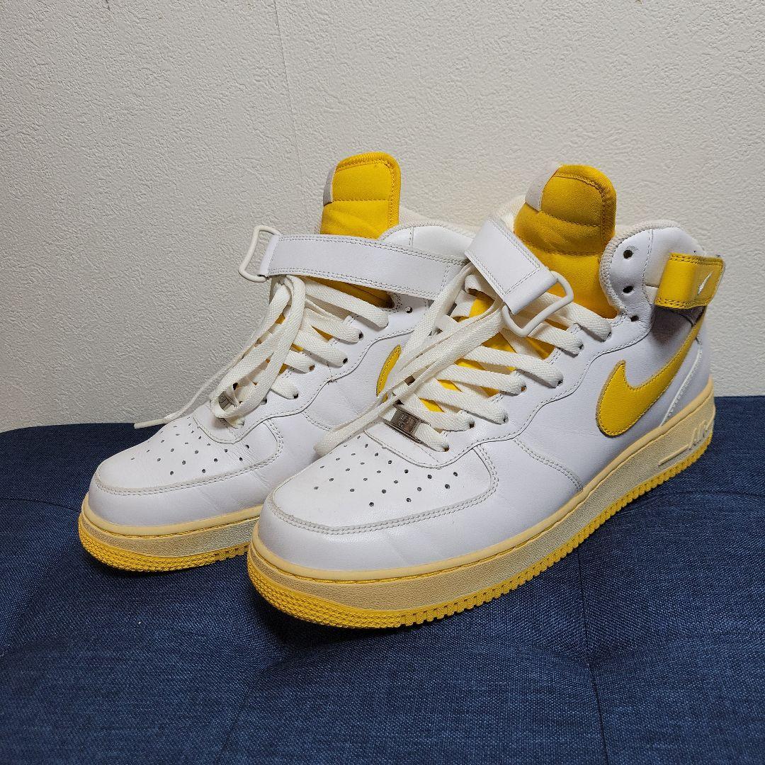 Nike Air Force 1 ホワイト/イエロー 高トップ