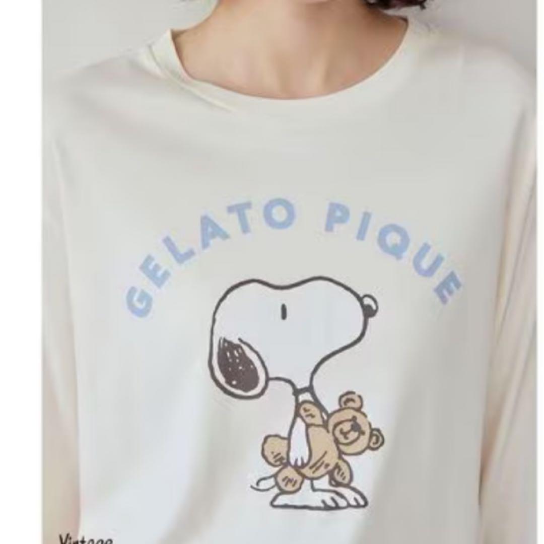 PEANUTS】SNOOPY×BEAR ワンポイントロンT ジェラートピケ　☆
