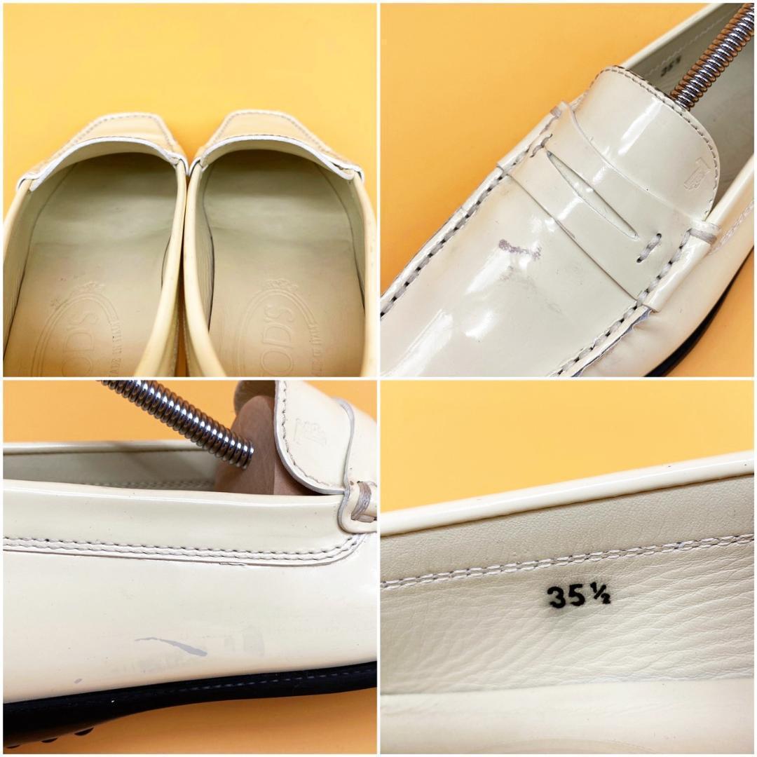 全国無料低価 TOD'S エナメル 薄めのクリーム系 レディース cTKPF-m11760237805 トッズ ゴンミーニ 35.5 格安正規品