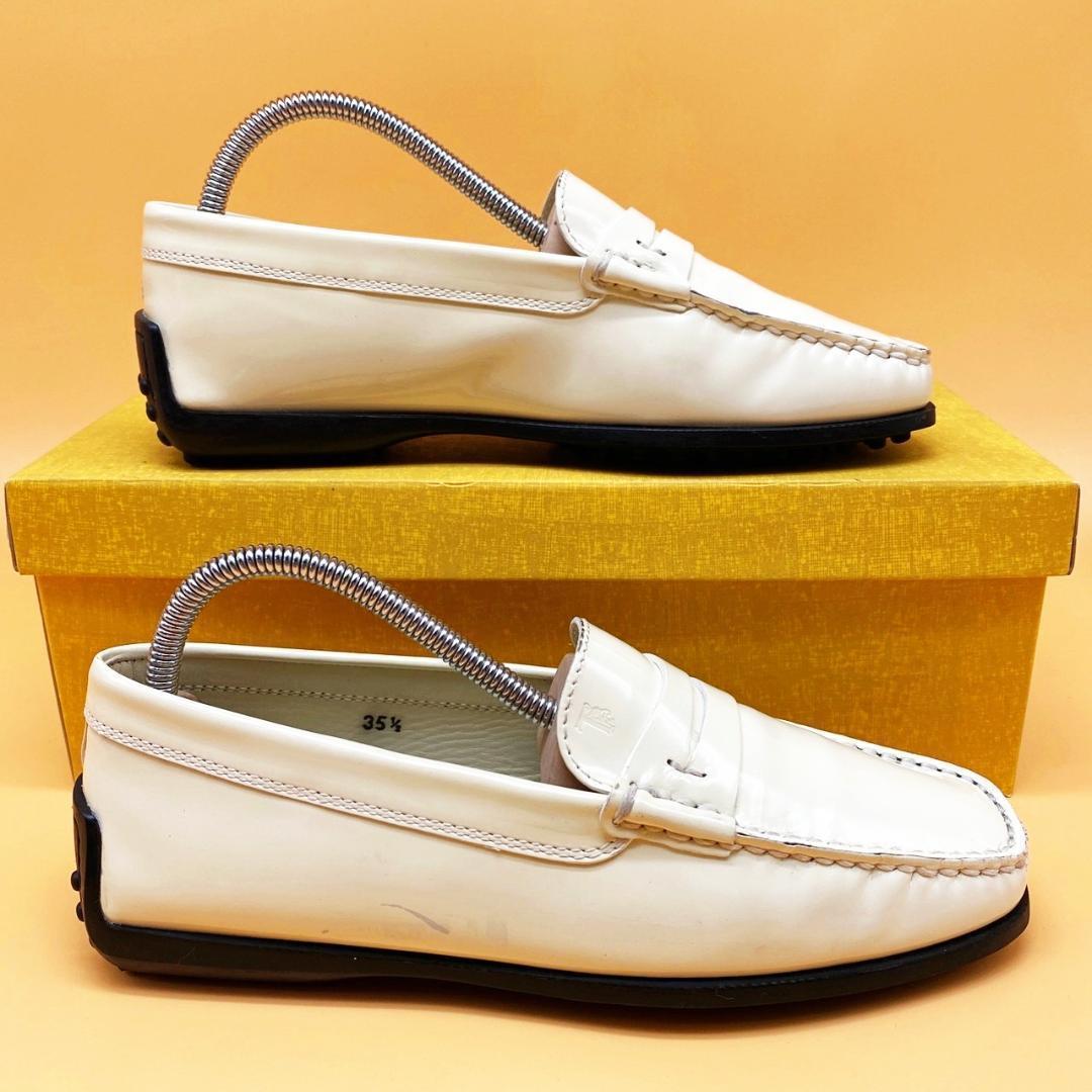 全国無料低価 TOD'S エナメル 薄めのクリーム系 レディース cTKPF-m11760237805 トッズ ゴンミーニ 35.5 格安正規品