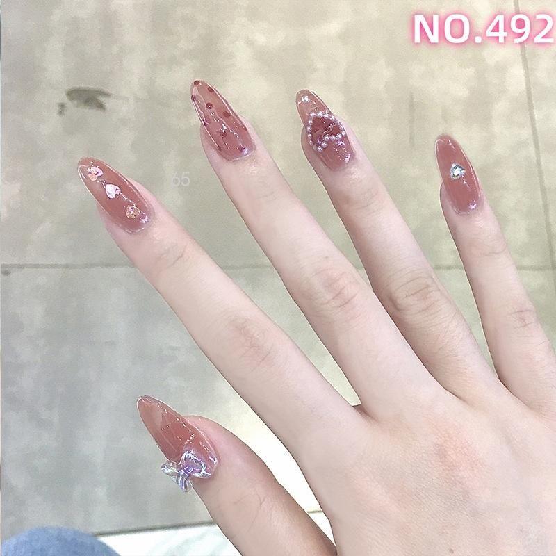 496 美少女ネイルチップ 大人かわいい スカルプ 韓国 春