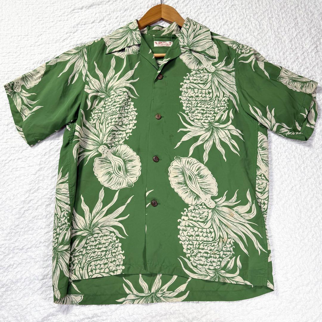 サンサーフ SS35651 アロハシャツ PINEAPPLE BORDER