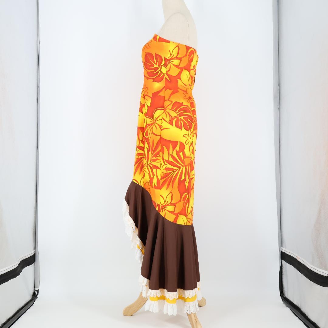 日本製 フラダンス衣装】レッド ALOHA STANDARDS ワンピース 黄