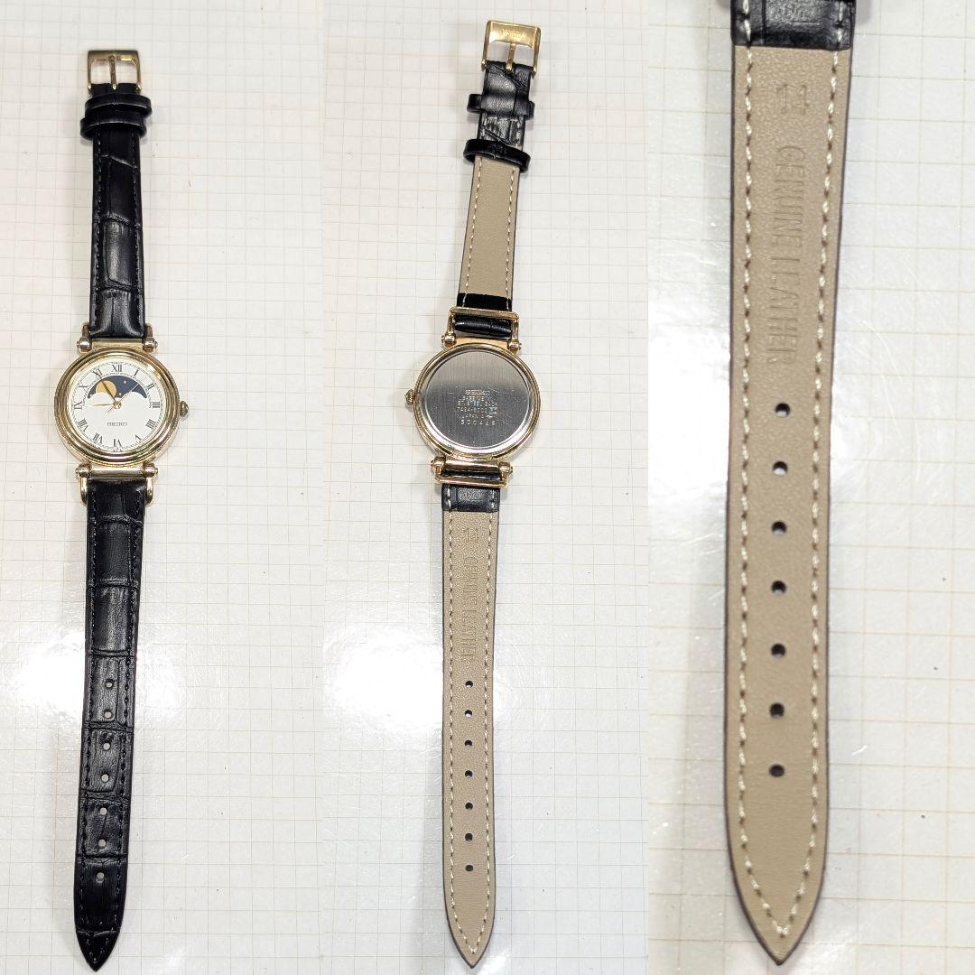 SEIKO ムーンフェイズ 男女兼用？ 電池交換済み可動品J-80