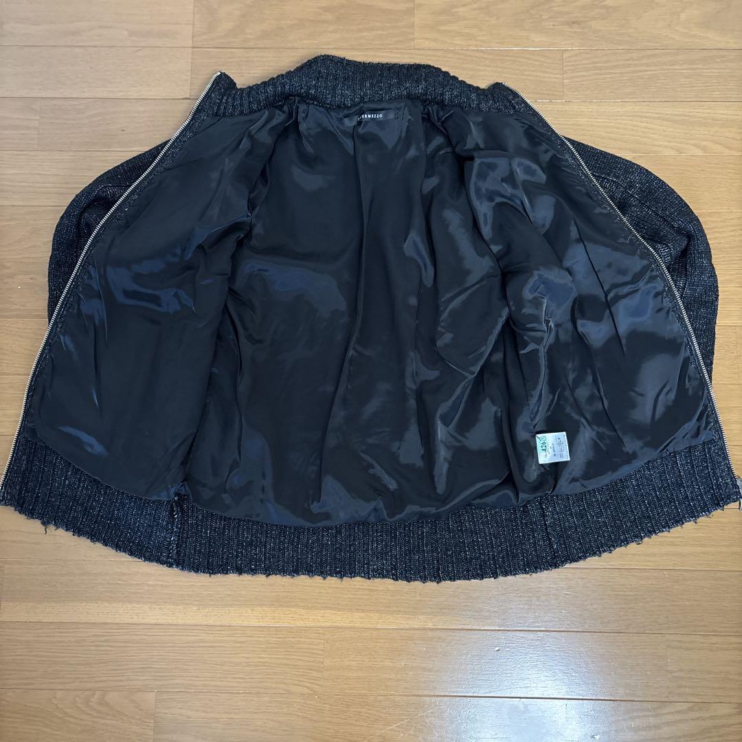 INTERMEZZOダークグレー ジップアップカーディガン