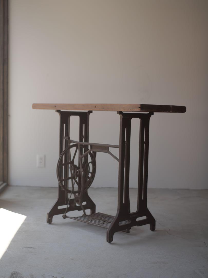ミシンテーブル　リメイク　机　作業机　古家具　古道具　アンティーク　昭和レトロ