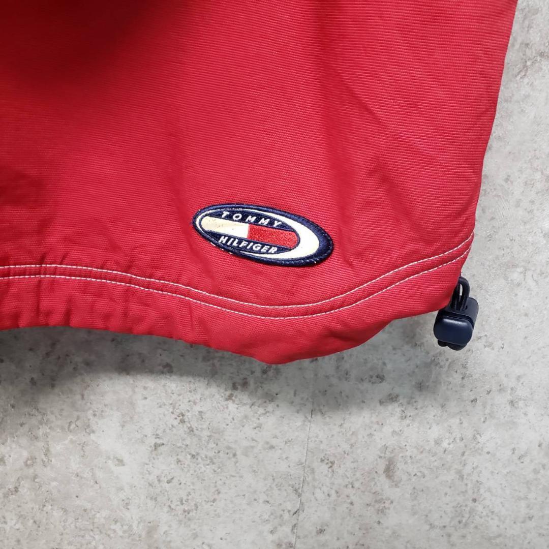 90s トミー ヒルフィガー ハージジップ 刺繍 ナイロンジャケット XL