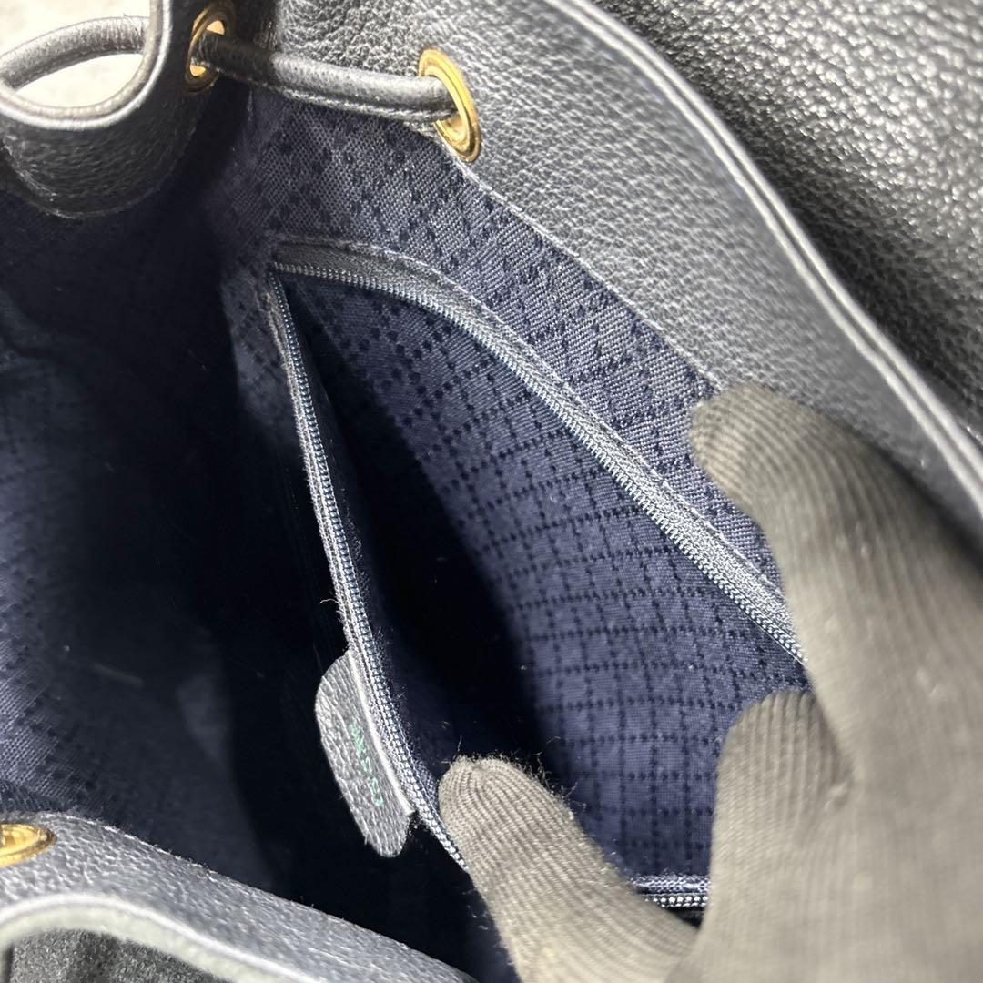 ✨美品✨GUCCI リュック バッグパック スエード バンブー レザー ネイビー