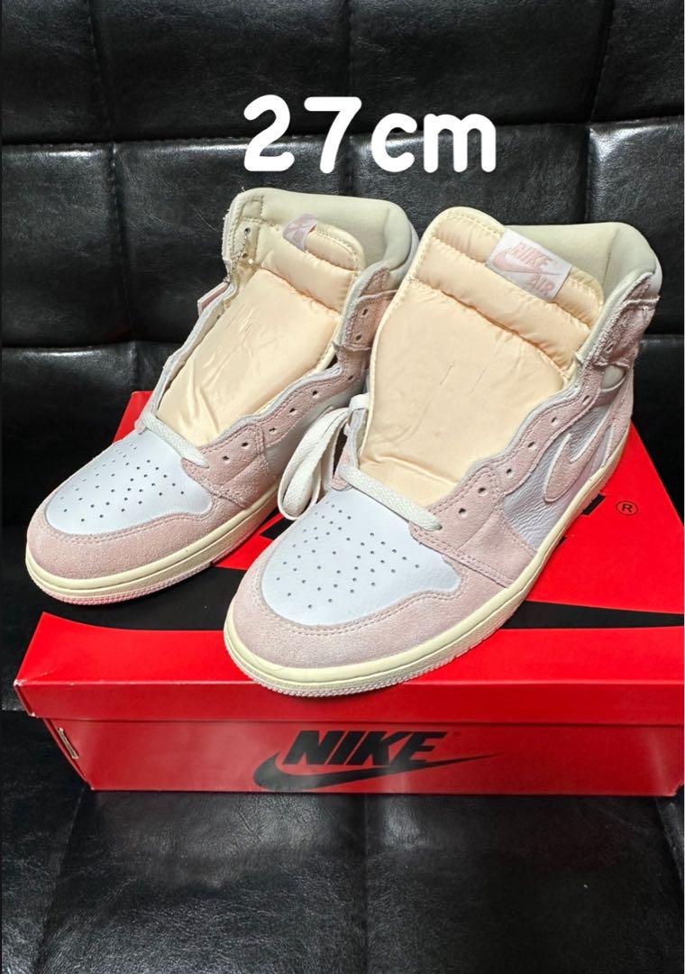 W AIR JORDAN 1 RETRO HI OG ウォッシュドピンク