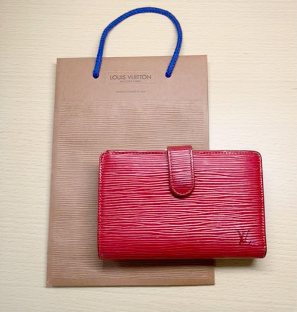 LOUIS VUITTON ルイヴィトン がま口 二つ折り 財布エピ レッド