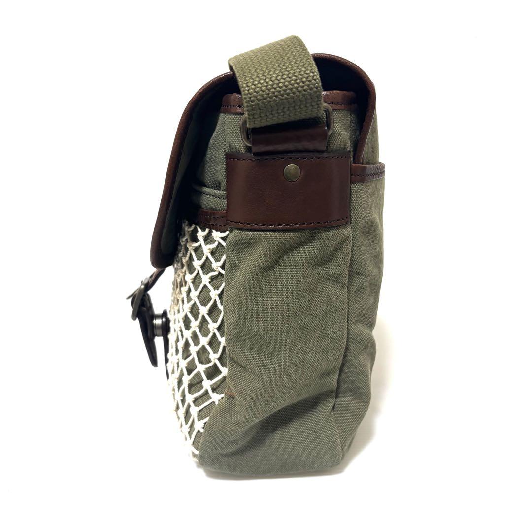 ⭐︎極美品⭐︎Papas パパス ショルダーバッグ キャンバス レザー ブラウン
