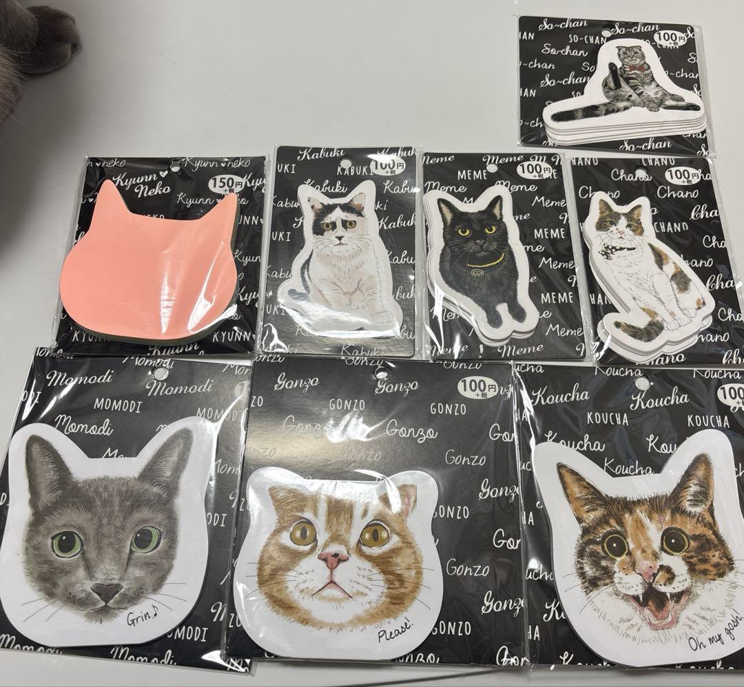 ☆まとめ売り☆ダイカットメモ・リングメモ・メモ付箋・めもかん 猫
