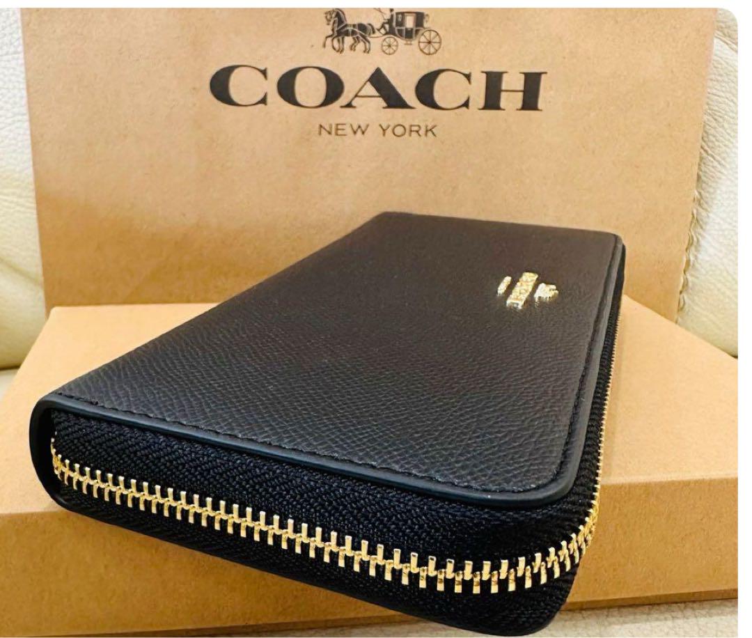 COACH ブラック cc489長財布コーチ - メルカリ