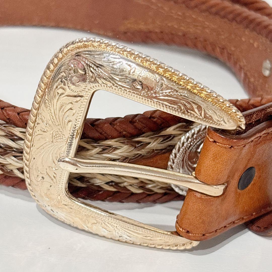 Tony Lama メンズ デュークレザーベルト エイジドバーク 36 シルバー Tony Lama メンズ デュークレザーベルト エイジドバーク 36