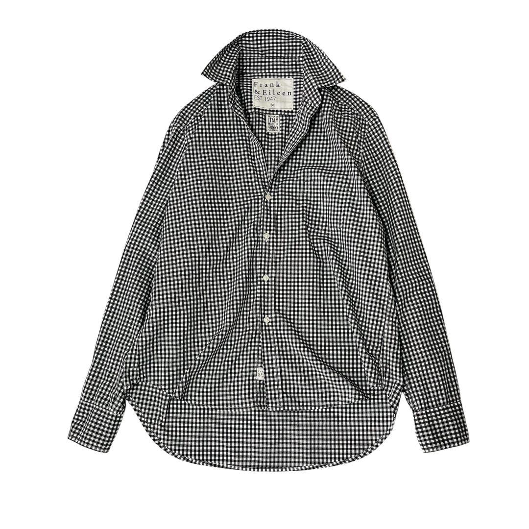 フランク＆アイリーン EILEEN ギンガムチェック スキッパーシャツ 黒白